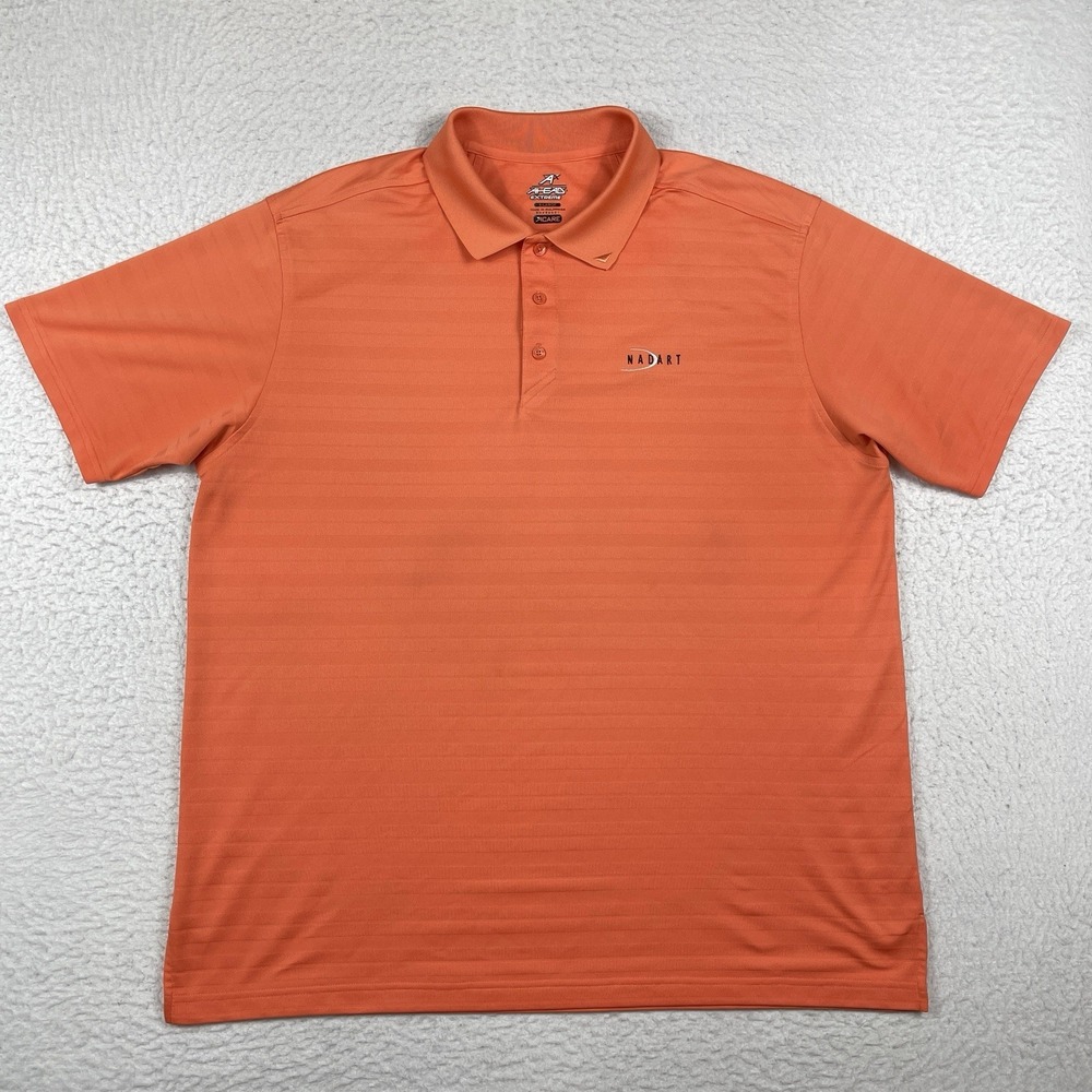 Ahead Polo Shirt Mens XL Orange Casual Preppy Workwear Travel Vacation Office
